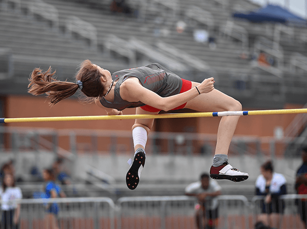 Athlete clears the bar